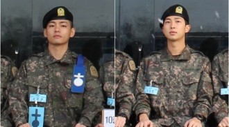 BTS金泰亨和RM在「訓練所」的照片曝光！身著軍裝，英姿颯爽
